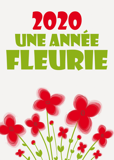 Carte Une Nouvelle Année 2020 Fleurie : Envoyer une Carte 